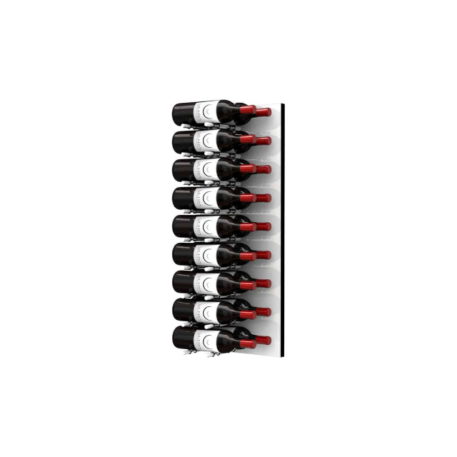 Fusion Wine Wall Rack (Label Out) - White Acrylic (9 - 27 Bottles)