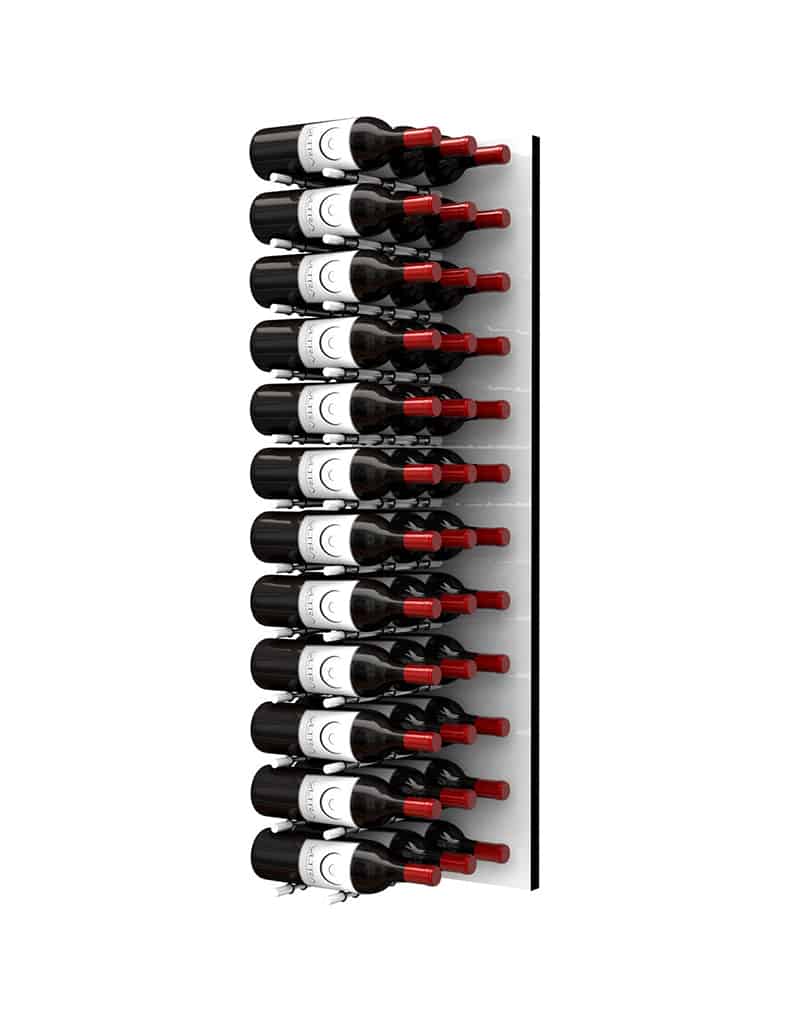 Fusion Wine Wall Rack 4FT (Label Out) - White Acrylic (12 - 36 Bottles)